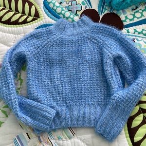 Fuzzy high-neck sweater, very warm and cozy!